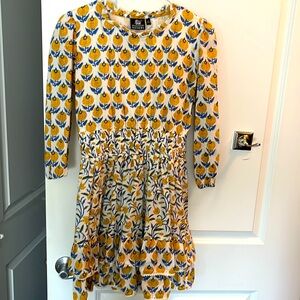 Madison Matthews Renee Dress in Marigold/White/Blue XS